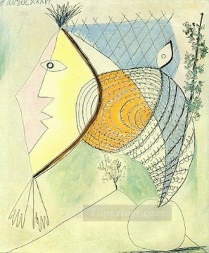 bandit head Painting - Character with shell Head Woman 1936 cubism Pablo Picasso